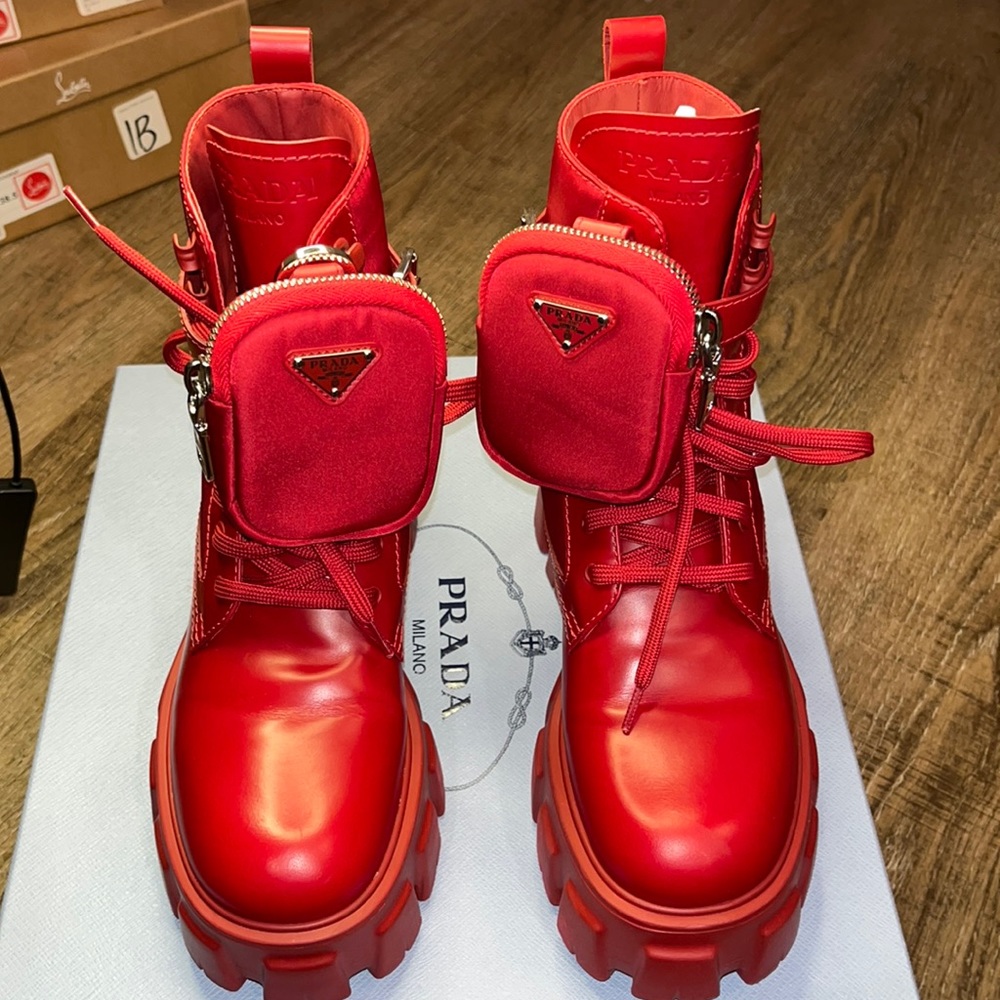 Prada boots LIMITED EDITION RED 6.5